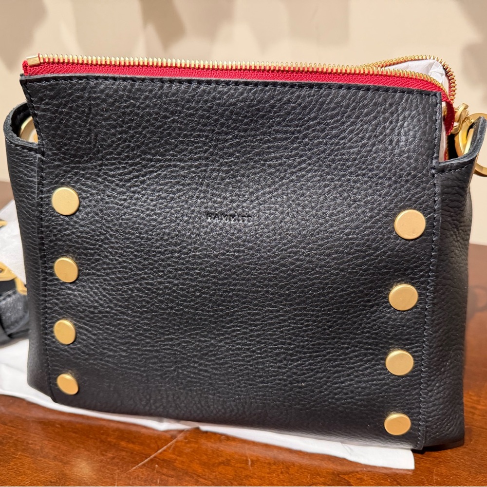 Hammitt Bryant Black Crossbody Bag with Gold Studs
